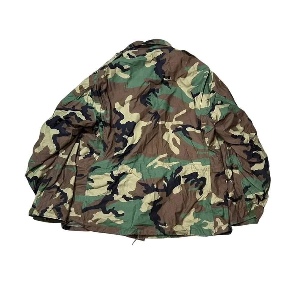 USAF Woodland Camo Field Jacket Extra Large Long Cold Weather Coat - Picture 4 of 5